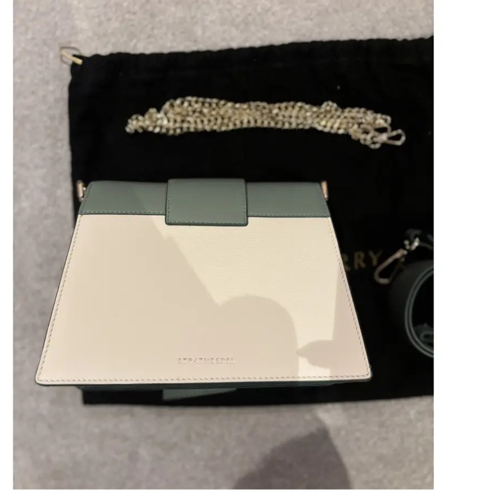 STRATHBERRY BOX CRESCENT BAG VANILLA SAGE GREEN HANDBAG - Picture 5 of 10